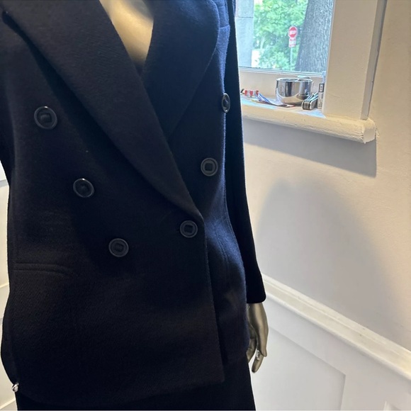 SONIA RYKIEL BLACK DOUBLE BREASTED VIEGIN WOOL CAPTAINS BLAZER JACKET 42/12 - Picture 7 of 11